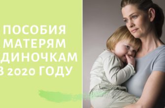 Пособия матерям одиночкам в 2020 году